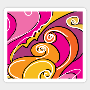 Colourful swirls in orange and pinks Sticker